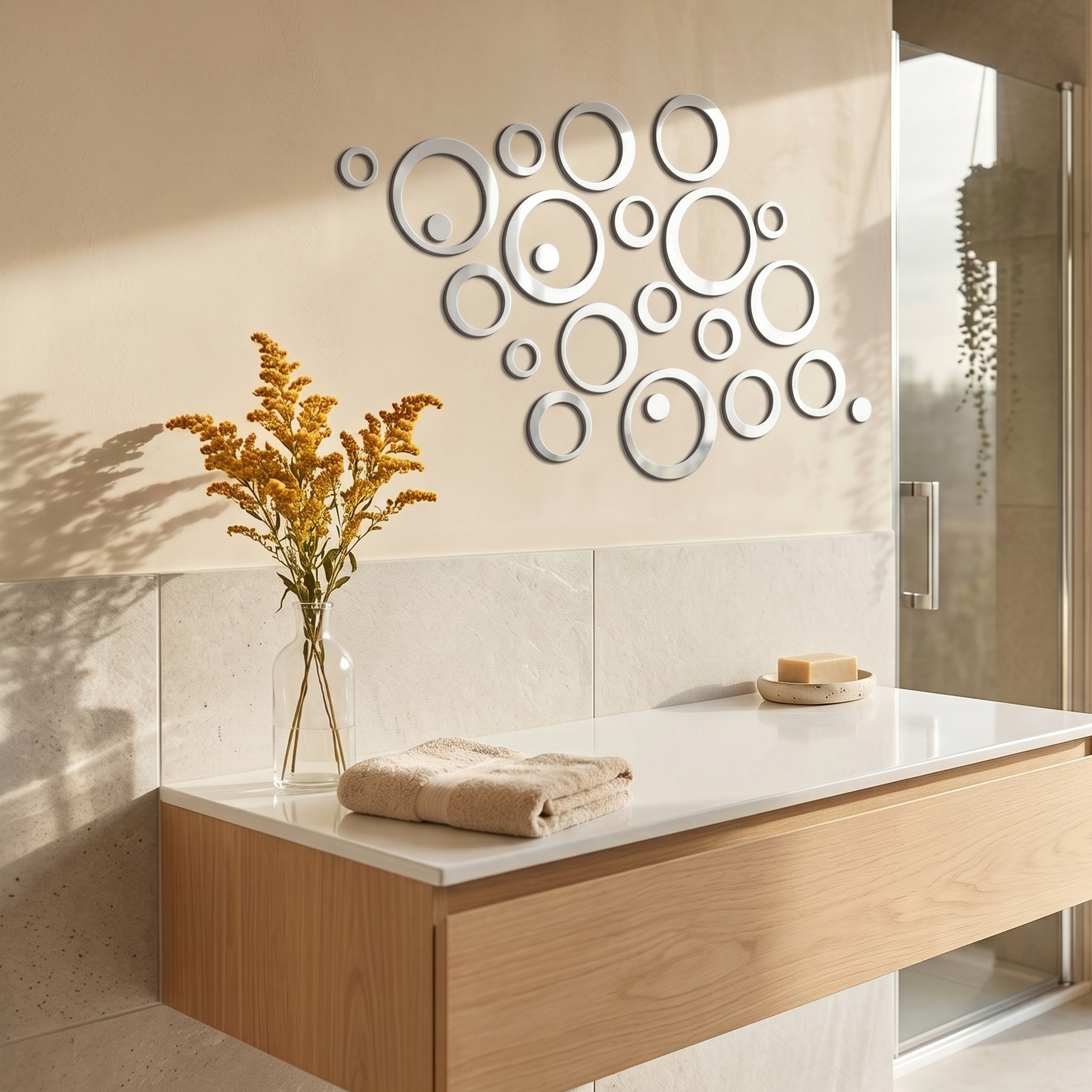 Sticker miroir Anneaux designs