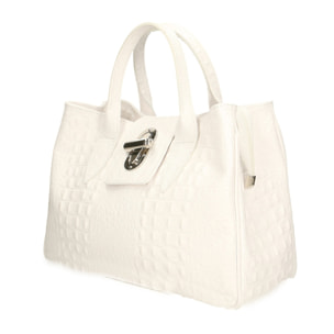 Borsa a mano da donna - Modello Ascoli - Pelle stampata cocco - 35.0 x 25.0 x 15.0 cm