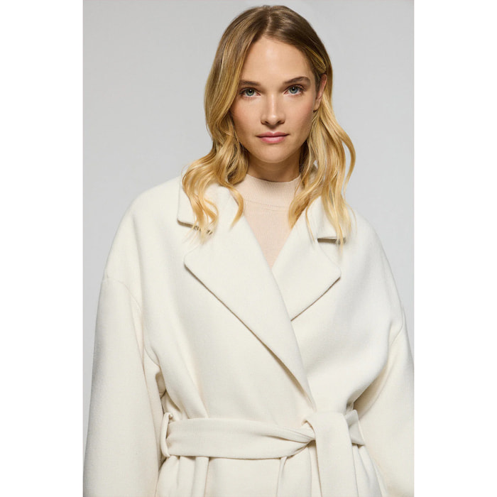 Abrigo largo Carrie beige de paño y detalles Polo Club