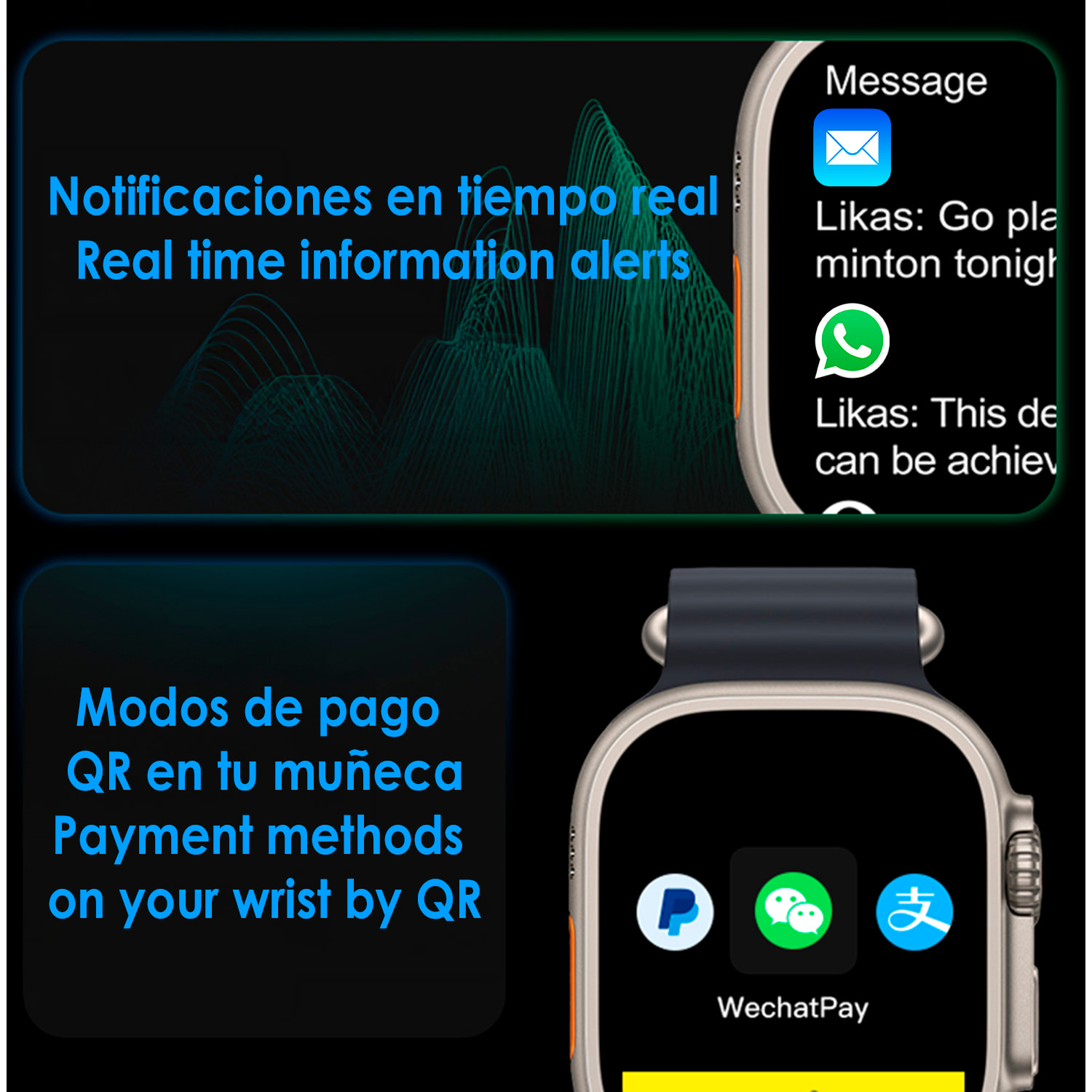 Smartwatch J68+ modos de deporte y sensores de salud, avisos de notificaciones y llamadas bluetooth. Corona multifunción.
