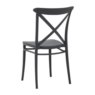 Set di 2 sedie ROTTERDAM in polipropilene antracite, impilabili