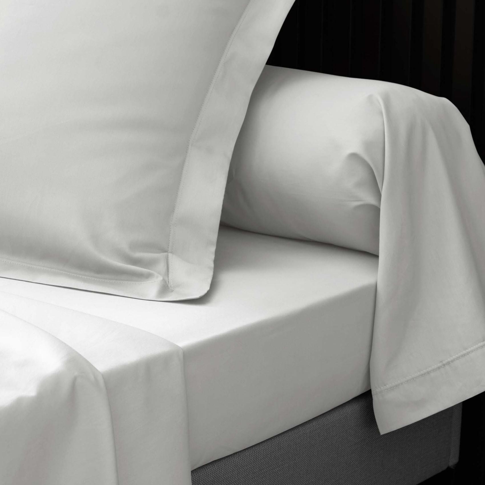 Taie d'oreiller volant plat 100% percale de coton ORIGINE - Blanc