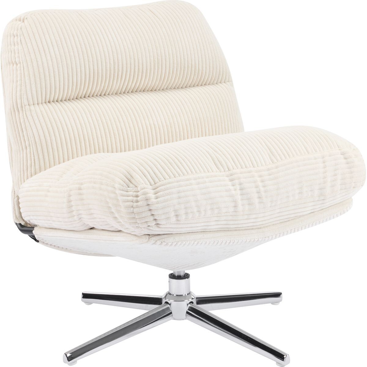 Fauteuil pivotant en velours cotelé et piètement chromé - JULIA