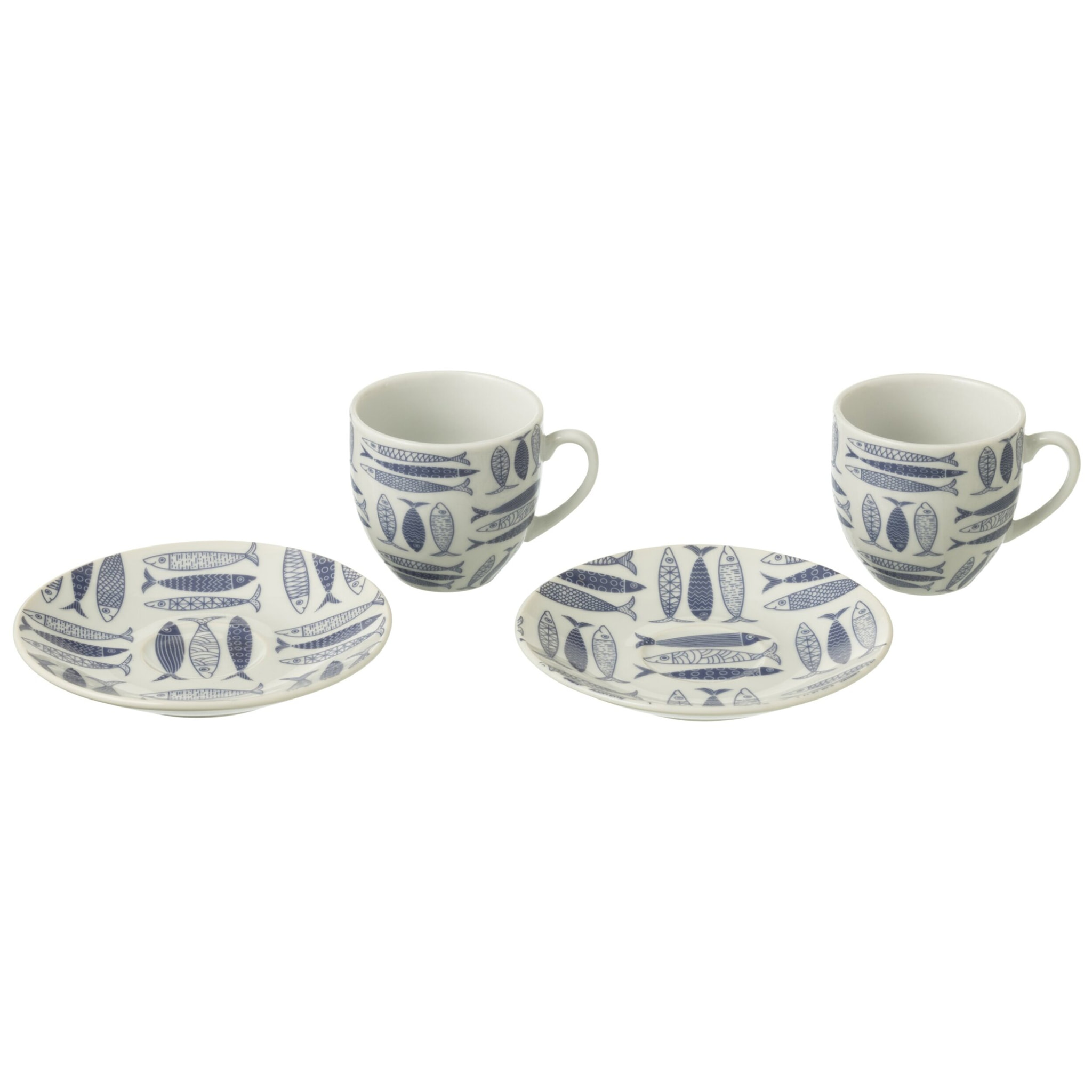 J-Line sous-tasse Poisson - céramique - bleu foncé - boîte de 6