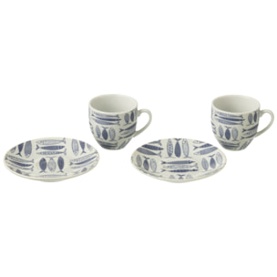 J-Line sous-tasse Poisson - céramique - bleu foncé - boîte de 6