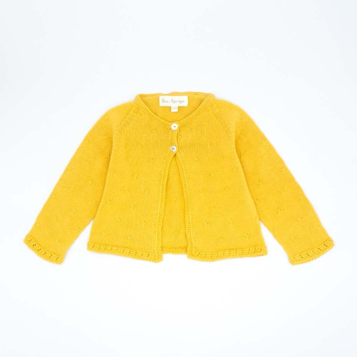CHAQUETA PUNTO ALGODÓN ORGÁNICO AMARILLO