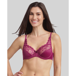 Sujetador con aros de microfibra y bordados