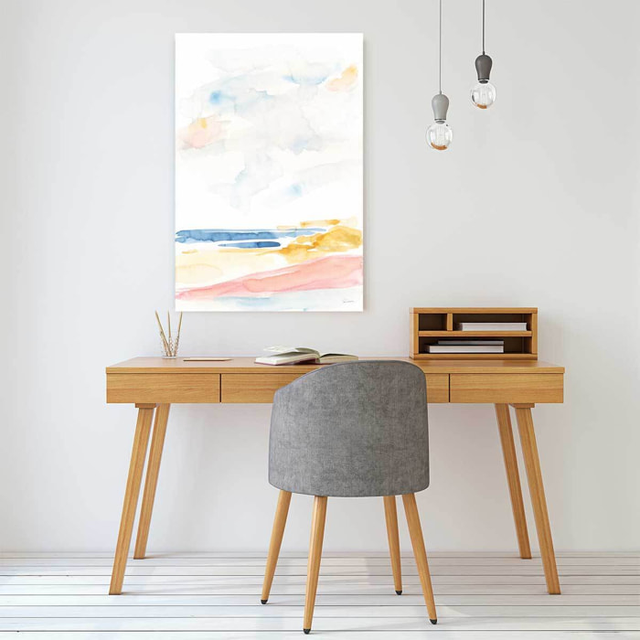 Peinture mer plage watercolor  Toile imprimée