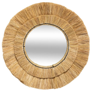 Miroir "Safari" - raphia D57 cm