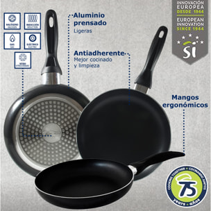 Batería de cocina 5pc aluminio prensado + juego de sartenes ø16ø20ø24 aluminio prensado san ignacio