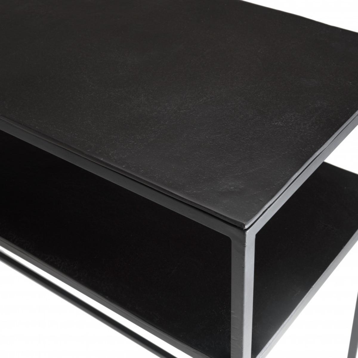JONAS - Console 100x35cm alumninum noir pieds métal