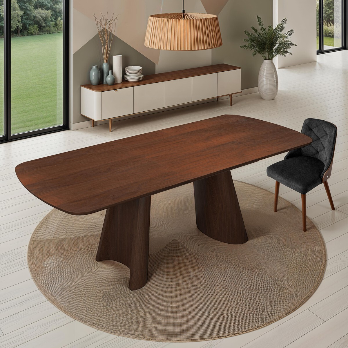 Table à manger extensible Tomasucci OTRA, en MDF finition noyer, 160/200 × 90 × 76 cm