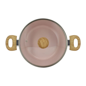 Faitout 24cm avec revêtement céramique rose - tous feux COLORAMA
