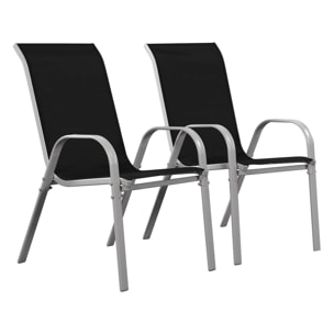 Fauteuil jardin Textilène "Cordoba" - Phoenix - Noir - Lot de 2