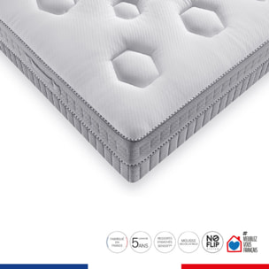 Matelas FLEXION 90x200, ressort ensachés, mi-ferme, H26