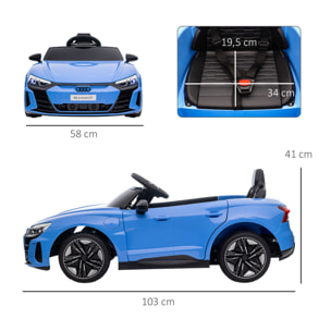 Coche Eléctrico AUDI RS e-tron GT para Niños de 3-5 Años 103x58x41 cm Azul