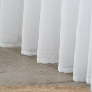 Voilage   - Effet lin fluide - Blanc