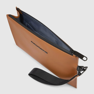 Piquadro Pochette mini in tessuto gommato resistente all'acqua con polsiera rimovibile