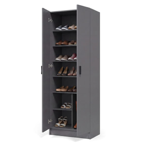 Armario de 2 puertas en gris grafito 60x180 cm Multi Useful Gris Grafito
