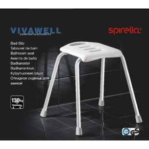 Tabouret Salle de bain Inoxydable Blanc Spirella