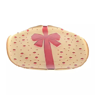 Lot de 6 Assiette plate dorée avec n?ud papillon rouge 21x21x2cm