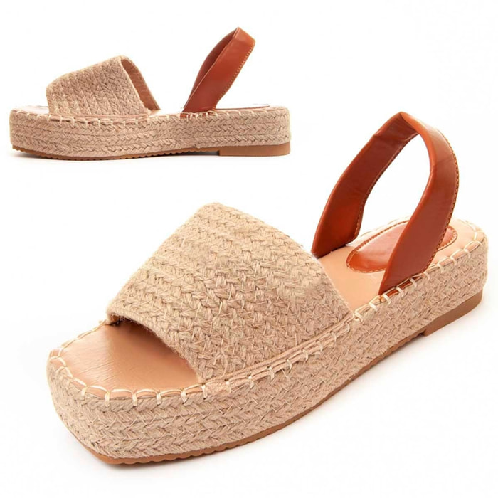 Sandalias de Plataforma - Beige - Altura: 4 cm