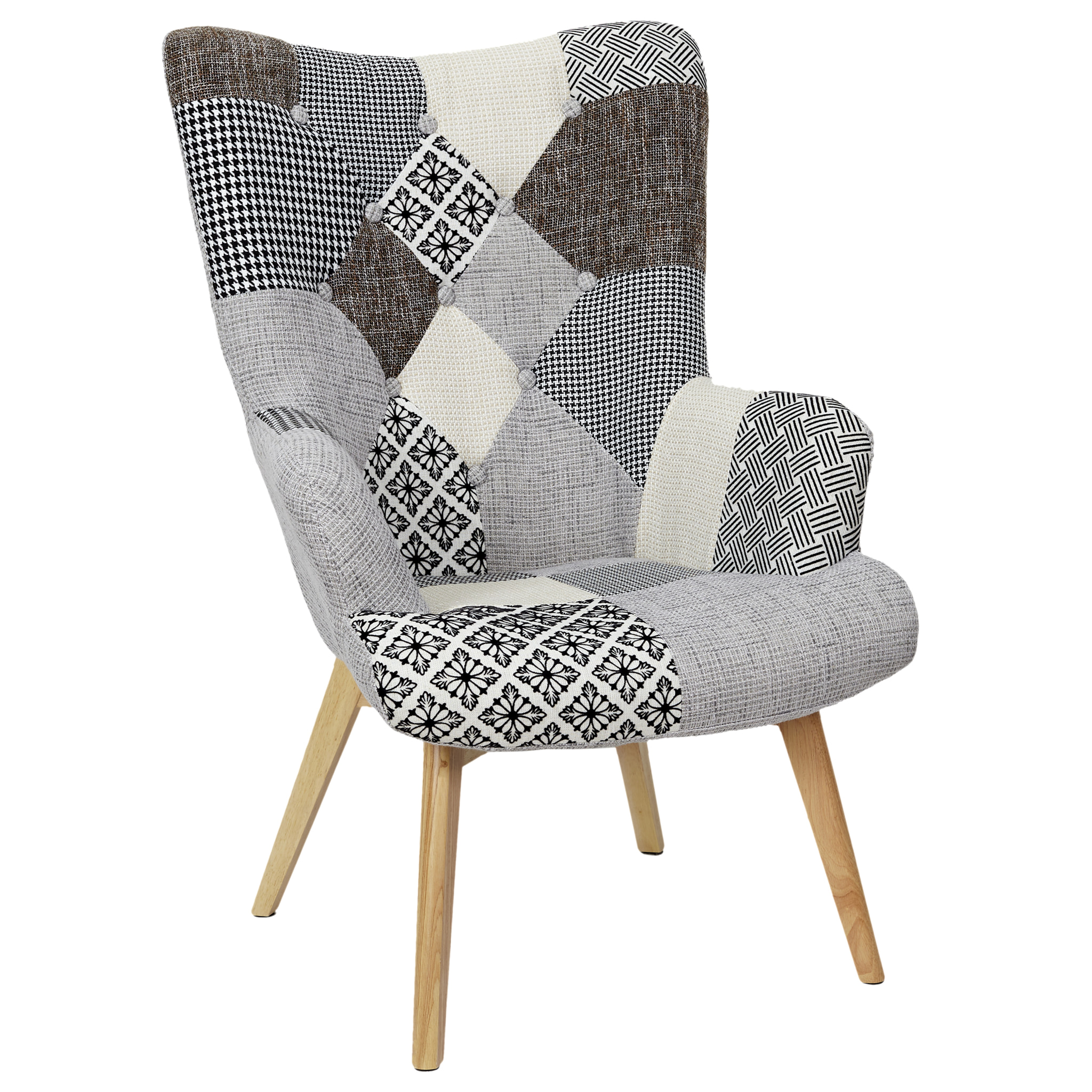 Fauteuil Helsinki Patchwork Gris