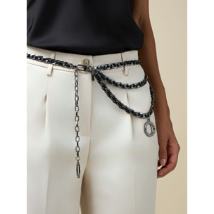 Oltre - Woven chain belt - Negro