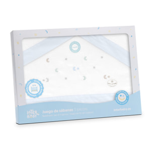 Triptico Coche Franela Estrella Luna Multicolor Bco/Azul