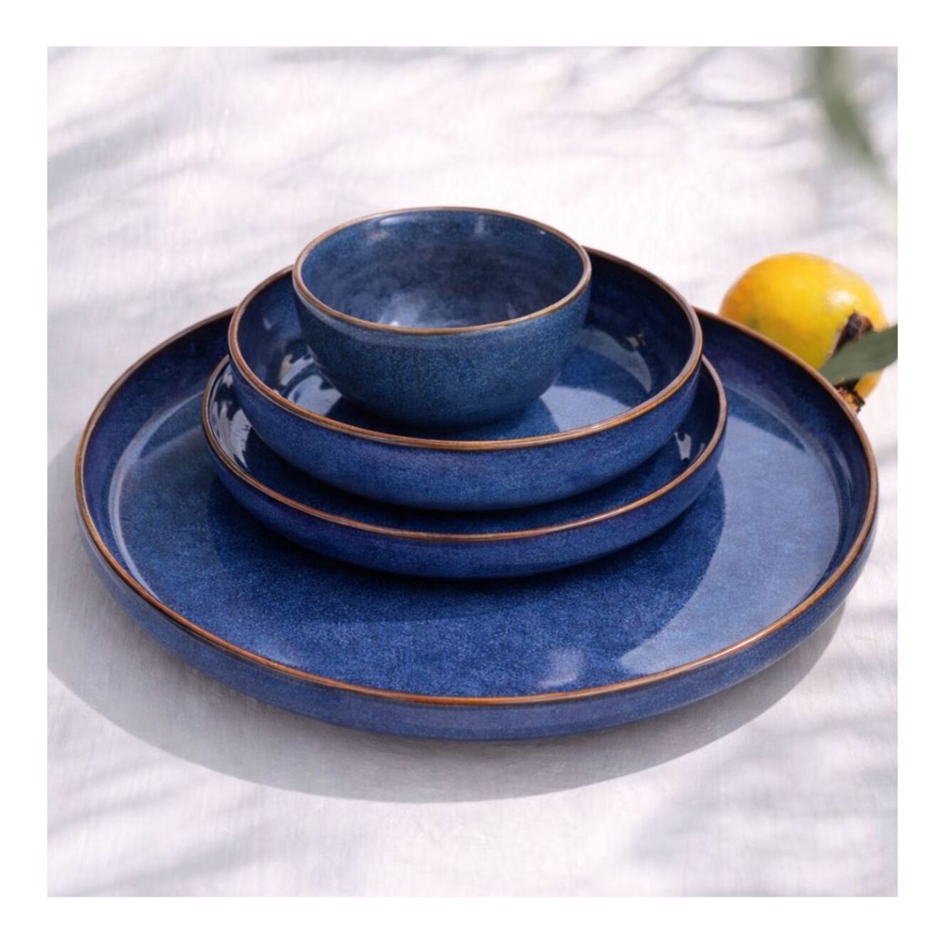 Lot de 6 grandes assiettes, BLUE MOON