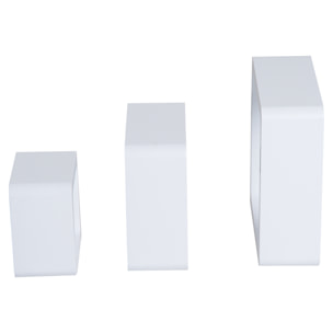 Pack 3 Estantes de Pared para Libro CDs de Madera Blanco