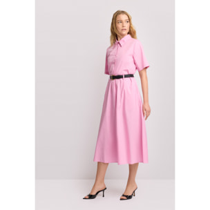 Kocca - Abito chemisier midi con cintura Donna, Tinta unita, Colletto di camicia