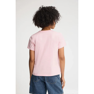 Camiseta rosa de manga corta y cuello pico con bordado Rigby Go