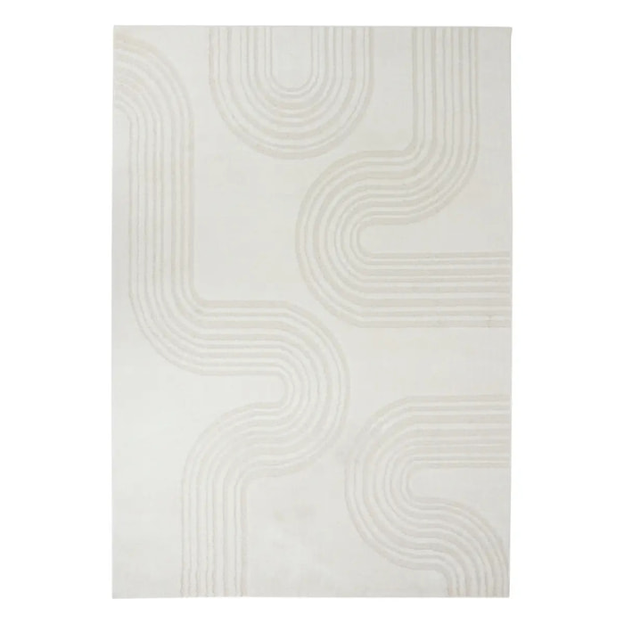 Tapis effet laine Anoai blanc 200x150cm