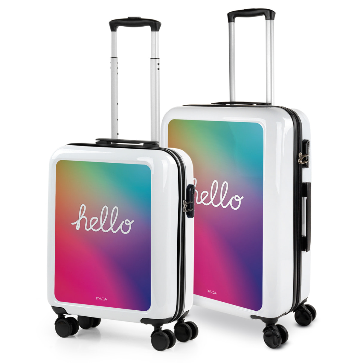 Juego De Maletas Pc Itaca Base Blanco Blanco Hello
