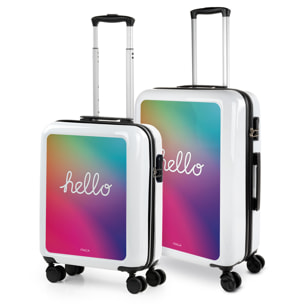 Juego De Maletas Pc Itaca Base Blanco Blanco Hello