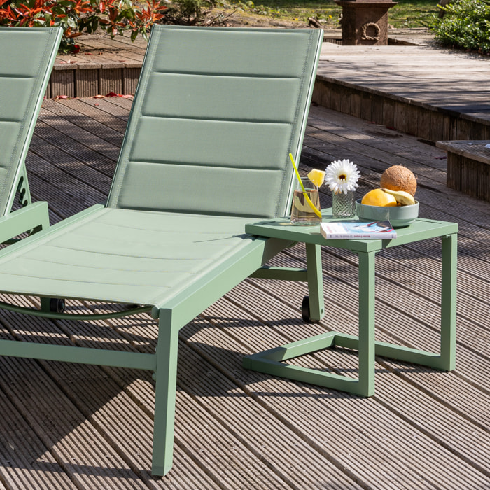 Table d'appoint BARBADOS en aluminium vert sauge