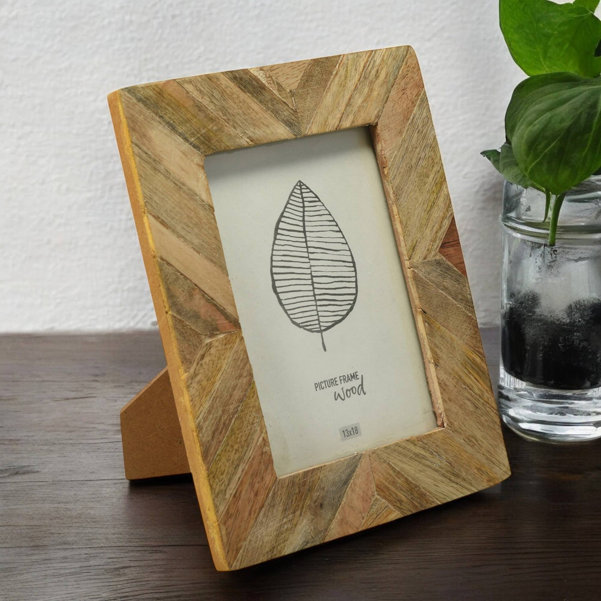 Well home marco de foto en madera 19,2x1,3x24cm