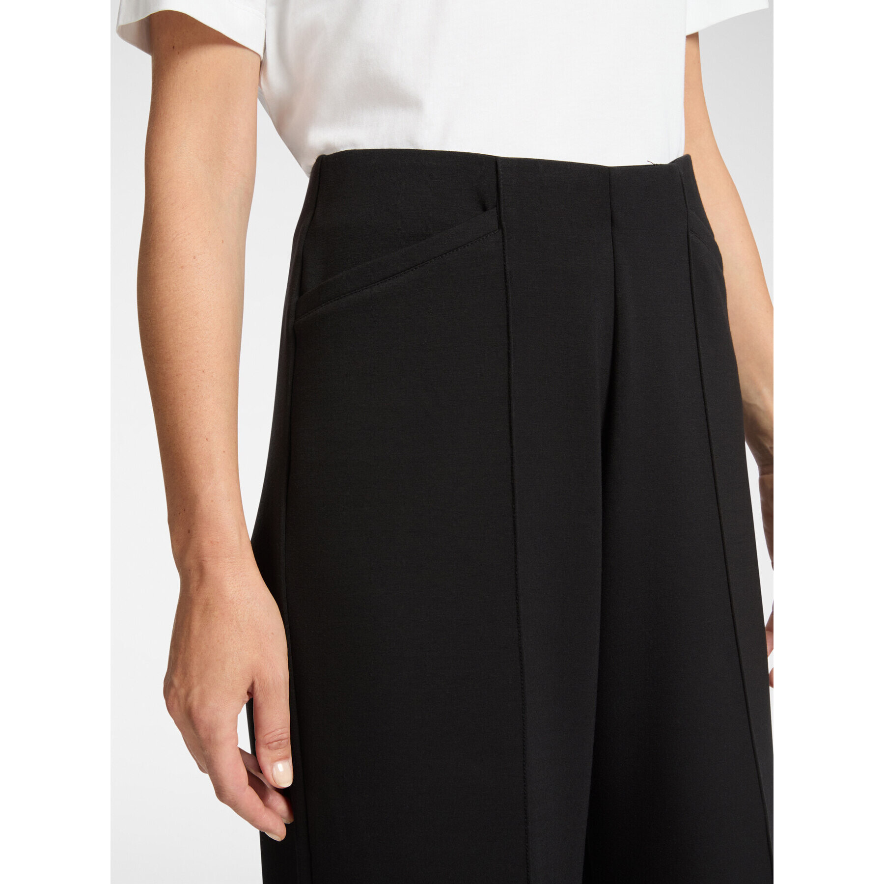 Elena Mirò - Pantaloni cropped in scuba leggero - Nero