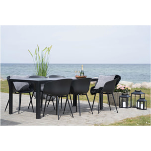 Set 2 sedie da pranzo Roda nera con struttura in metallo nero