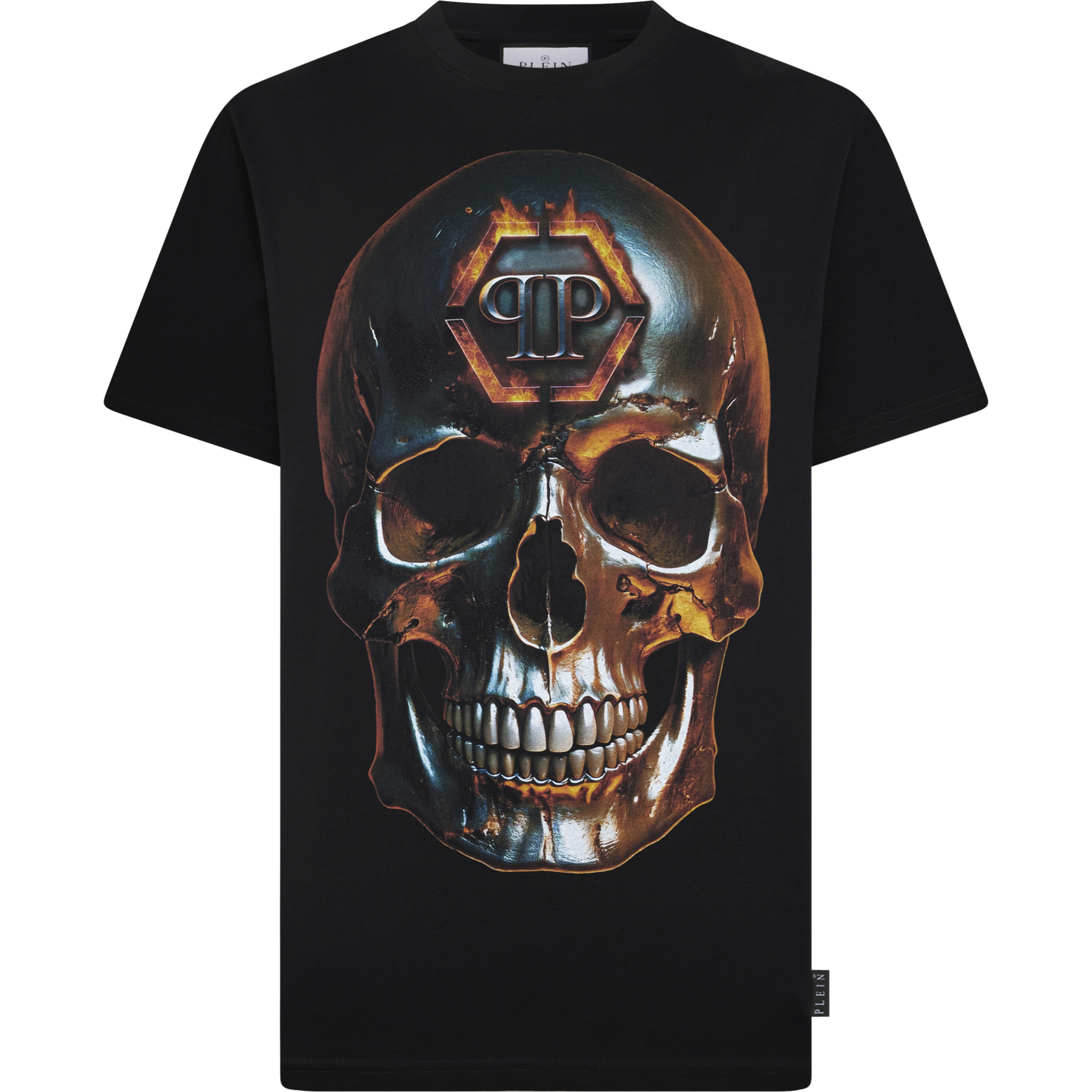 PHILIPP PLEIN Round Neck T-Shirt Lava Skull