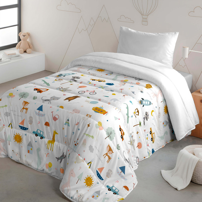 Edredón Nórdico Estampado - Infantil - 100% Algodón - 200 gr/m² con Tacto Pluma - Veo Veo