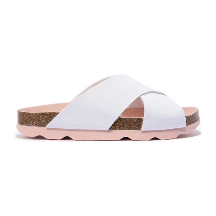 Sandalia infantil blanca con tiras