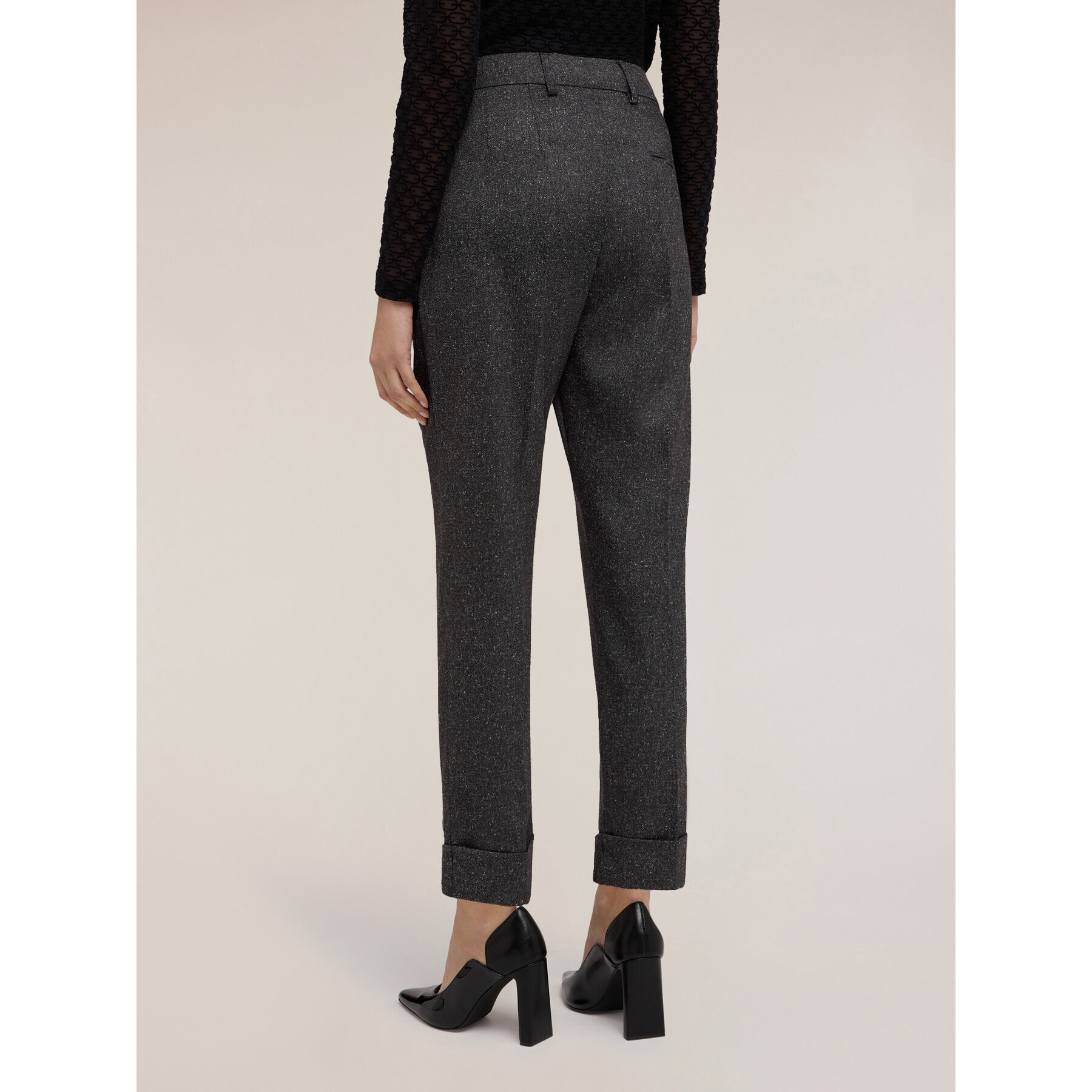 Motivi - Pantalones con dobladillo en hilo teñido - Gris