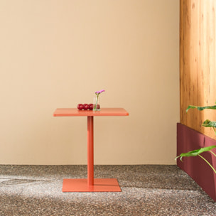 Table de jardin bistrot carré acier 2 places 70 cm intérieur/extérieur  OREA