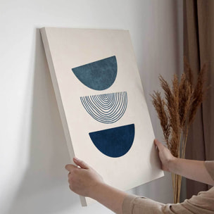 Tableau abstrait demi-cercles bleus Toile imprimée