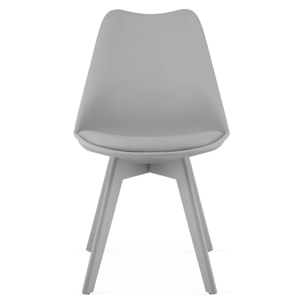 Set di 3 sedie Mark in polipropilene grigio con cuscino