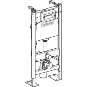 Duofix Bâti-support autoportant pour WC suspendu, 112 cm, avec réservoir à encastrer Delta 12 cm (457.565.00.3)