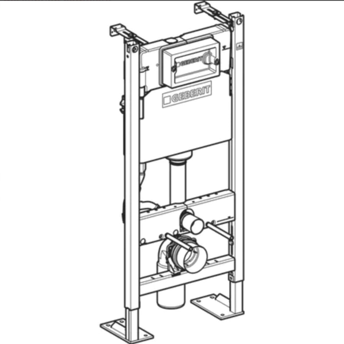 Duofix Bâti-support autoportant pour WC suspendu, 112 cm, avec réservoir à encastrer Delta 12 cm (457.565.00.3)