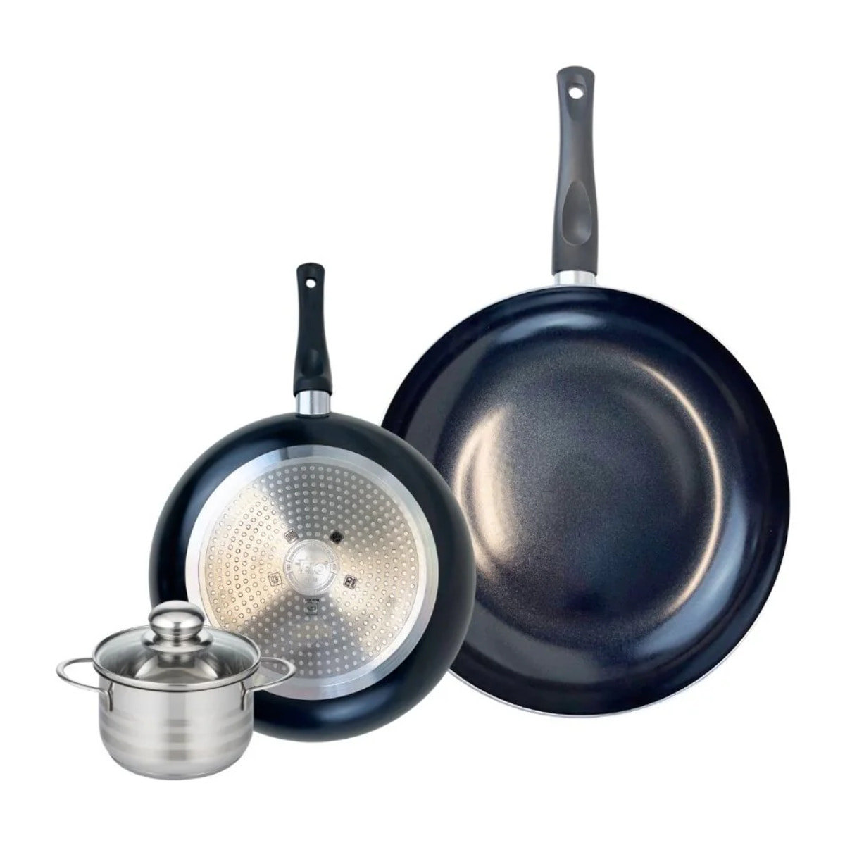 Ensemble de 2 Poêles de cuisson 24 et 32 cm et 1 faitout 12 cm Elo Prima Brillant